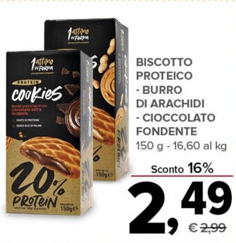 Todis BISCOTTO PROTEICO - BURRO DI ARACHIDI -CIOCCOLATO FONDENTE 150 g offerta