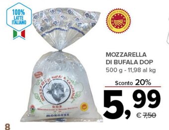 Todis MOZZARELLA DI BUFALA DOP 500 g offerta