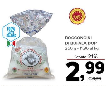 Todis BOCCONCINI DI BUFALA DOP 250 g offerta