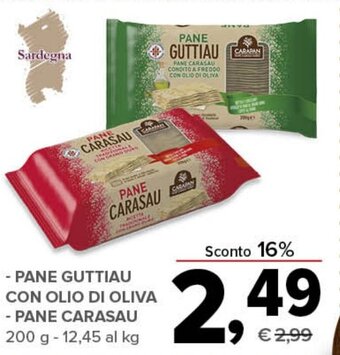 Todis Sardegna -PANE GUTTIAU CON OLIO DI OLIVA -PANE CARASAU 200 g offerta