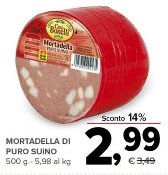 Todis MORTADELLA DI PURO SUINO 500 g offerta