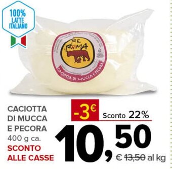 Todis CACIOTTA DI MUCCA E PECORA 400 g ca. offerta