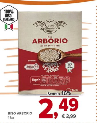 Todis RISO ARBORIO 1 kg offerta