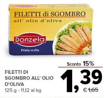 Todis FILETTI di SGOMBRO all' olio d'oliva 125 g offerta
