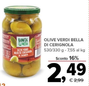 Todis OLIVE VERDI BELLA DI CERIGNOLA 530/330 g - offerta