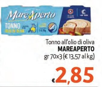 Maxi Supermercati Tonno all'olio di oliva MAREAPERTO gr 70x3 offerta
