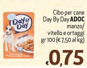 Maxi Supermercati Cibo per cane Day By Day ADOC manzo/ vitello e ortaggi gr 100 offerta