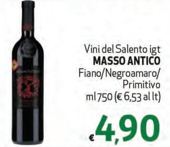Vini del Salento igt MASSO ANTICO Fiano/Negroamaro/ Primitivo ml 750