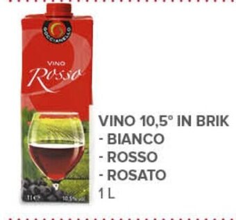 Todis VINO 10,5° IN BRIK -BIANCO - ROSSO - ROSATO 1 L offerta