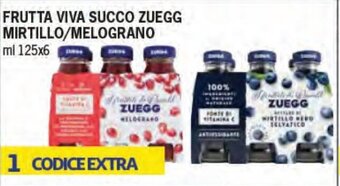 Maxi Supermercati FRUTTA VIVA SUCCO ZUEGG MIRTILLO/MELOGRANO ml 125x6 offerta