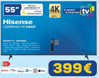 Euronics Hisense SMART TV - 55A69KQ offerta