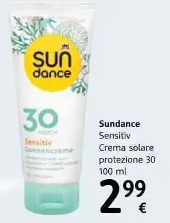 dm drogerie markt Sundance Sensitiv Crema Solare Protezione 30 100ml offerta