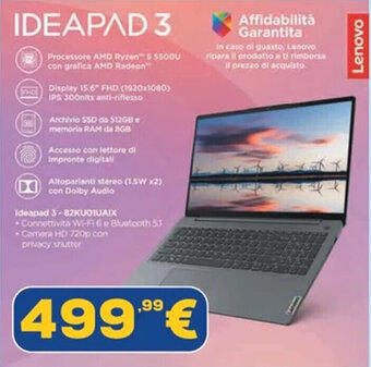 Euronics Lenovo IDEAPAD 3 offerta