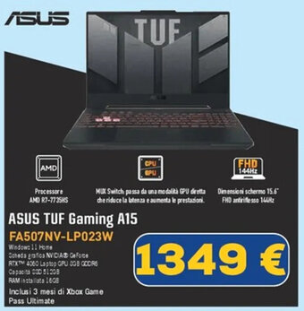 Euronics ASUS TUF Gaming A15 FA507NV-LP023W offerta