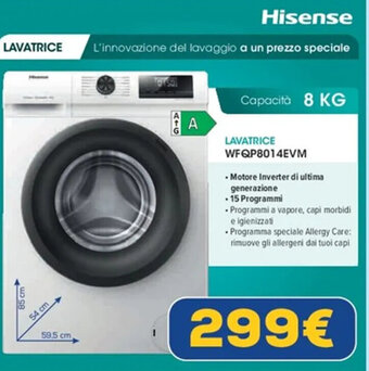 Euronics Hisense LAVATRICE WFQP8014EVM offerta