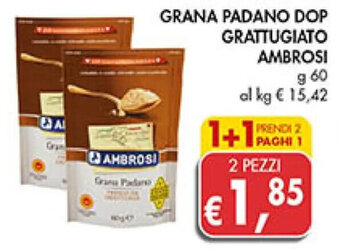Coal GRANA PADANO DOP GRATTUGIATO AMBROSI g 60 al kg offerta