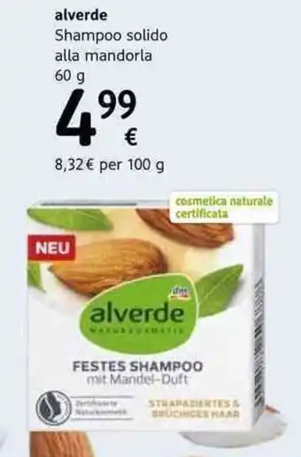 dm drogerie markt Alverde Shampoo Solido alla Mandorla 60g offerta