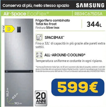 Euronics SAMSUNG Frigorifero combinato RB34C675DSA offerta