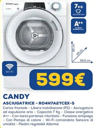 Euronics CANDY ASCIUGATRICE - RO4H7A2TCEX-S offerta