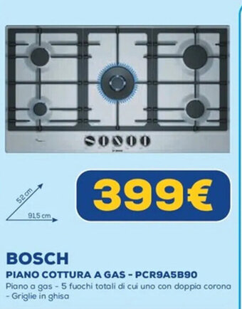 BOSCH PIANO COTTURA A GAS-PCR9A5B90