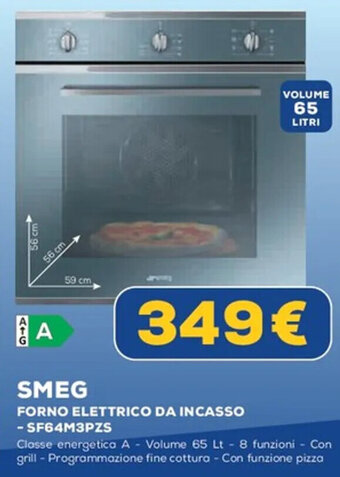 Euronics SMEG FORNO ELETTRICO DA INCASSO -SF64M3PZS offerta