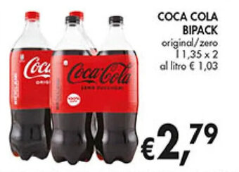 Coal COCA COLA BIPACK original/zero 1 l,35 x 2 al litro offerta