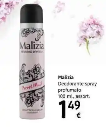 dm drogerie markt Malizia Deodorante spray profumato 100ml offerta