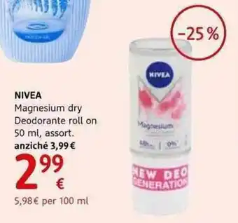 dm drogerie markt Nivea Magnesium dry Deodorante roll on 50ml offerta