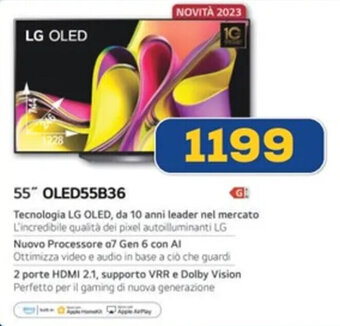 Euronics LG OLED 55" OLED55B36 offerta