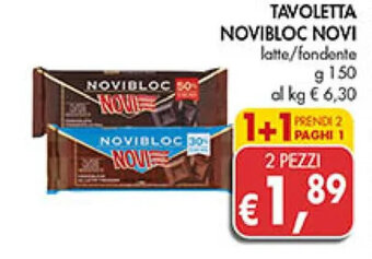 Coal TAVOLETTA NOVIBLOC NOVI latte/fondente g 150 offerta