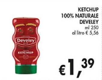 Coal KETCHUP 100% NATURALE DEVELEY ml 250 offerta