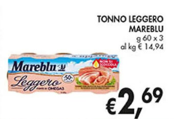 Coal TONNO LEGGERO MAREBLU g 60 x 3 offerta
