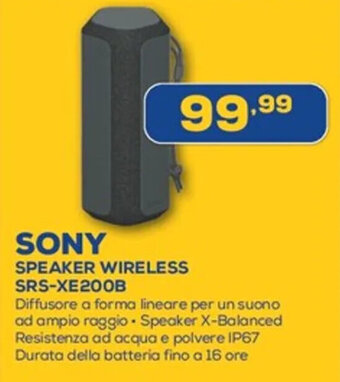 Euronics SONY SPEAKER WIRELESS SRS-XE200B offerta