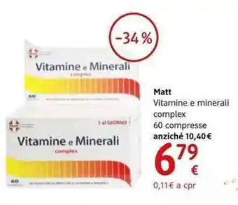 dm drogerie markt Matt Vitamine e minerali complex 60 compresse offerta