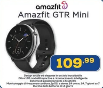 Euronics Amazfit GTR Mini offerta