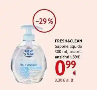 dm drogerie markt Fresh & Clean Sapone Liquido 300ml offerta