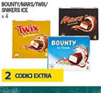 BOUNTY/MARS/TWXX/ SNIKERS ICE x 4