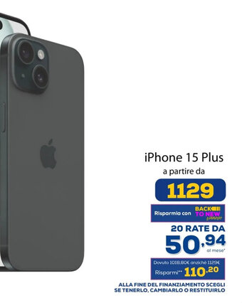 Euronics iPhone 15 Plus offerta