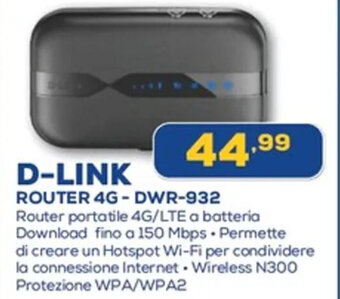 Euronics D-LINK ROUTER 4G-DWR-932 offerta