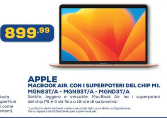 APPLE MACBOOK AIR. CON I SUPERPOTERI DEL CHIP M1. MGN63T/A-MGN93T/A-MGND3T/A