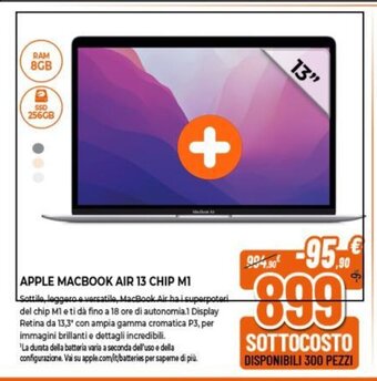Expert APPLE MACBOOK AIR 13 CHIP M1 offerta
