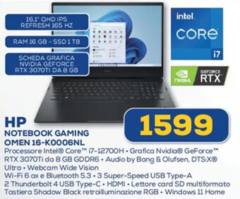 Euronics HP NOTEBOOK GAMING OMEN 16-KO006NL offerta