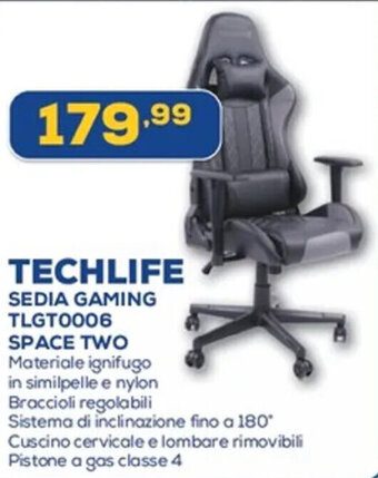 Euronics TECHLIFE SEDIA GAMING TLGT0006 SPACE TWO offerta