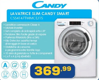 Euronics CANDY LAVATRICE SLIM CANDY SMART CSS4147TWMCE/IS offerta