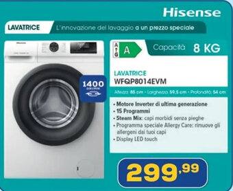 Euronics Hisense LAVATRICE WFQP8014EVM offerta