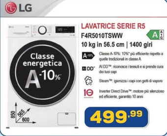 Euronics LG LAVATRICE SERIE R5 F4R5010TSWW offerta