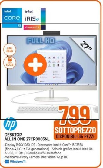Expert hp DESKTOP ALL IN ONE 27CR0003NL offerta