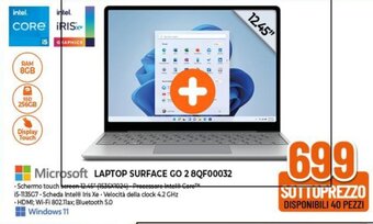 Expert Microsoft LAPTOP SURFACE GO 2 8QF00032 offerta