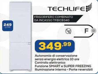 Euronics TECHLIFE FRIGORIFERO COMBINATO DA INCASSO TFBICB340 offerta