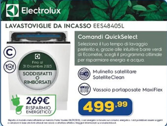 Euronics Electrolux LAVASTOVIGLIE DA INCASSO EES48405L offerta